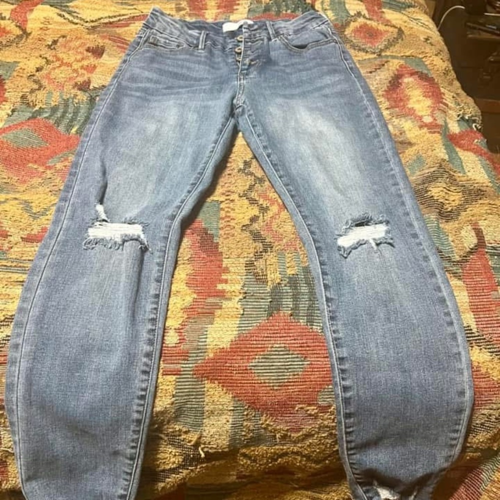 KanCan Blue Distressed Boyfriend Jeans